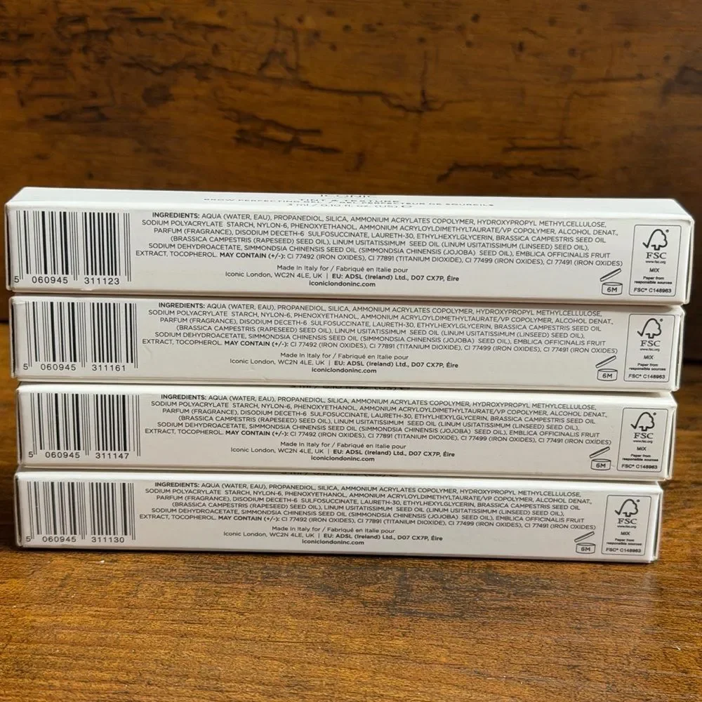 ICONIC London Brow Gel Bundle 4 Shades NEW | Tint & Texture 3ml, NEW in boxes